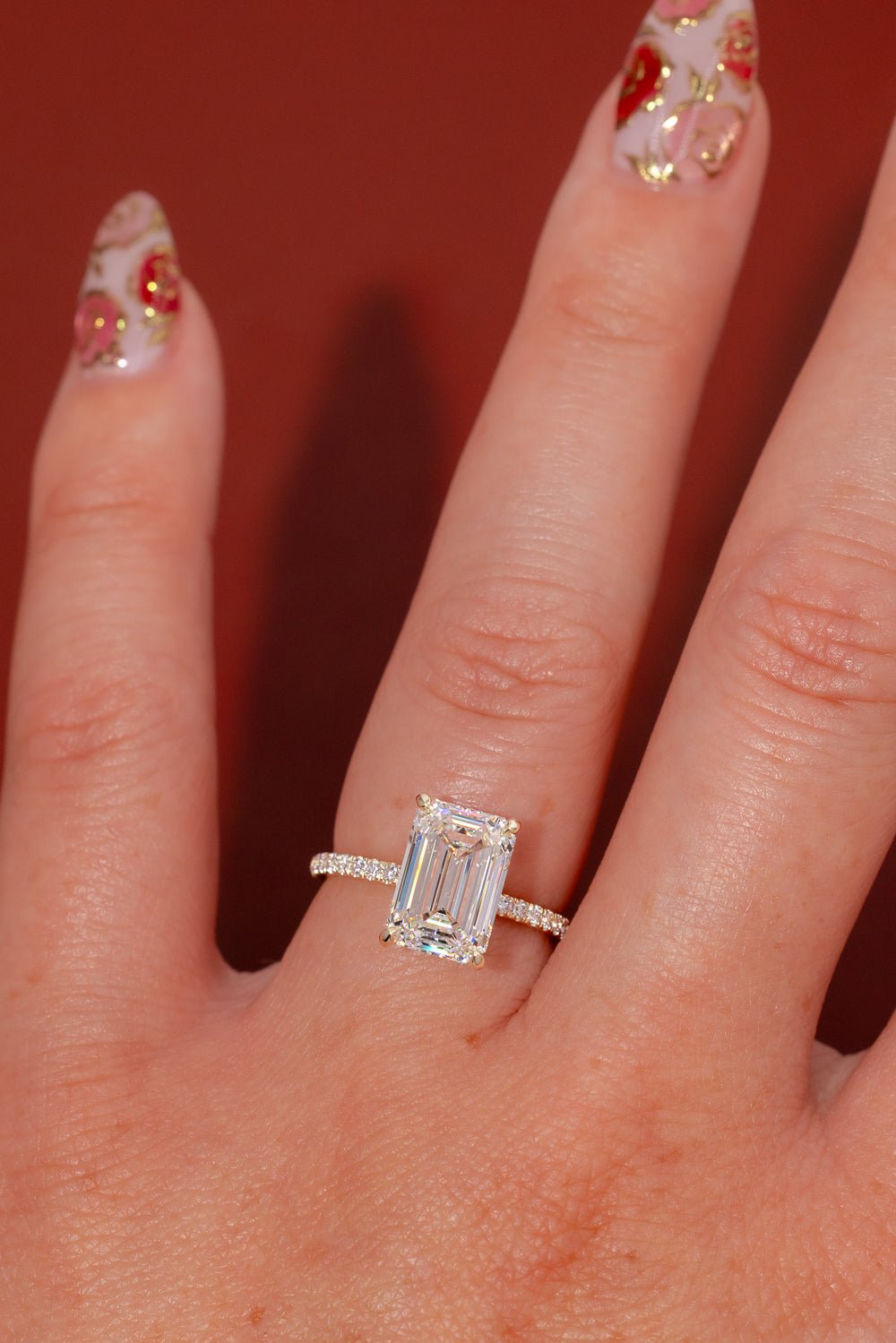 4.05ct E - VVS2 Emerald Lab Diamond Stephanie - PBD Engagement Rings