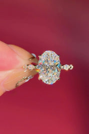 4.05ct E - VVS2 Oval Lab Diamond Rei - PBD Engagement Rings