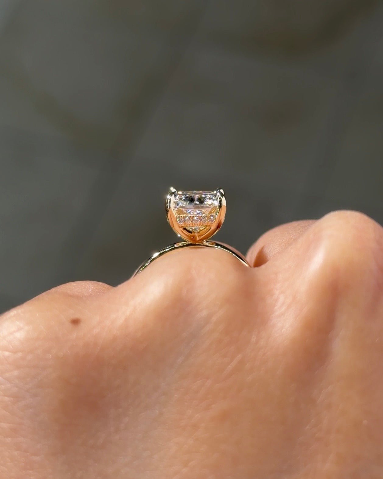 4.05ct F-VS1 Cushion Lab Diamond Kayla - PBD Engagement Rings