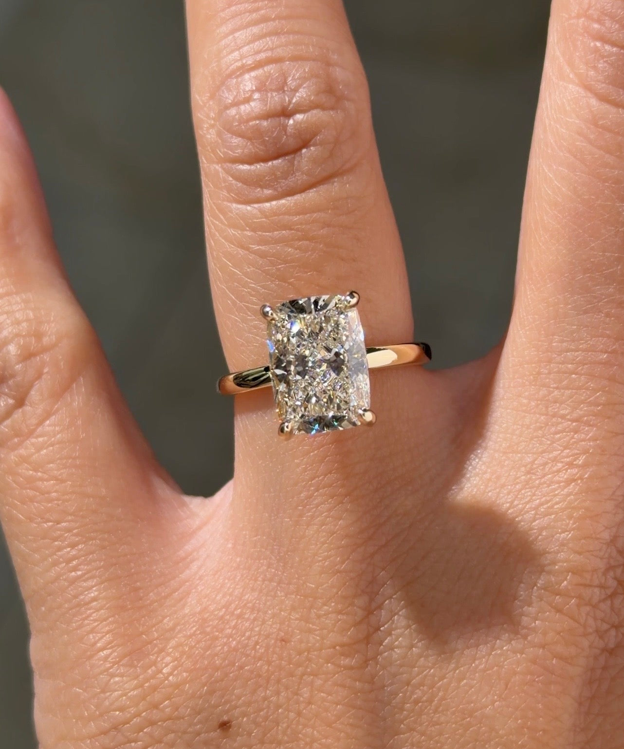4.05ct F-VS1 Cushion Lab Diamond Kayla - PBD Engagement Rings