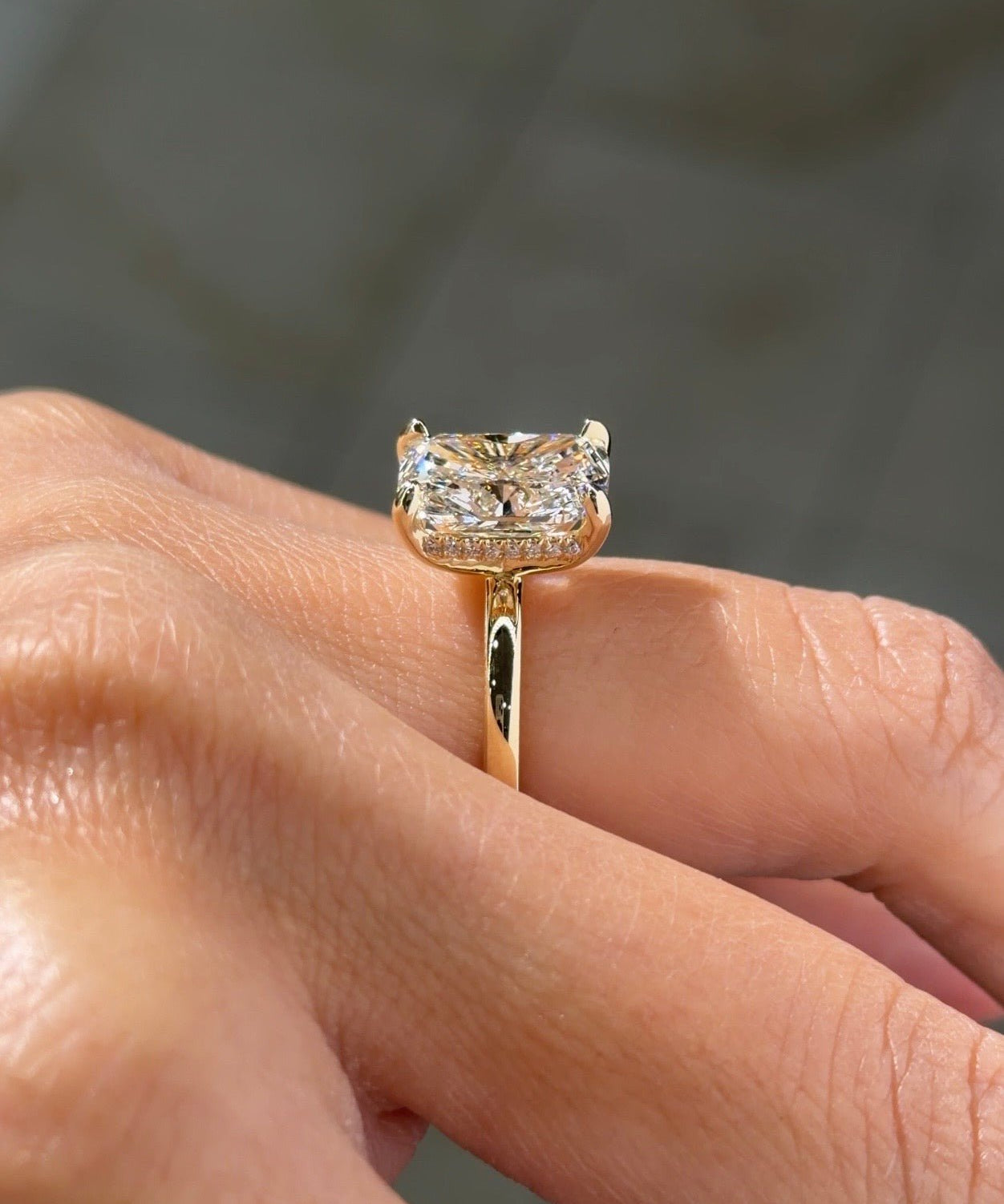 4.05ct F-VS1 Cushion Lab Diamond Kayla - PBD Engagement Rings