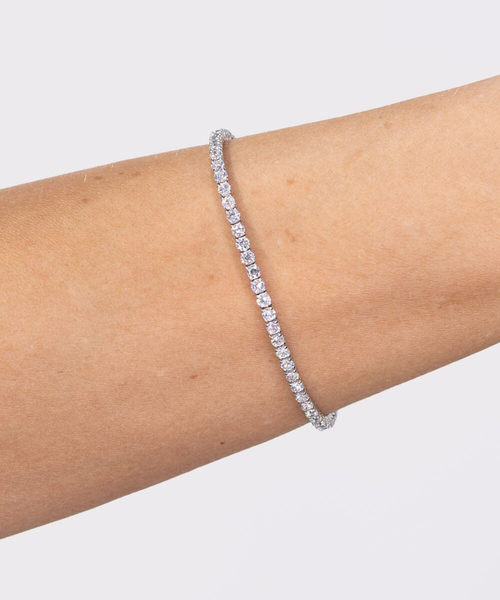 4.06ct F+ VS+ Lab Diamond Tennis Bracelet 14k White Gold Bracelets Princess Bride Diamonds 