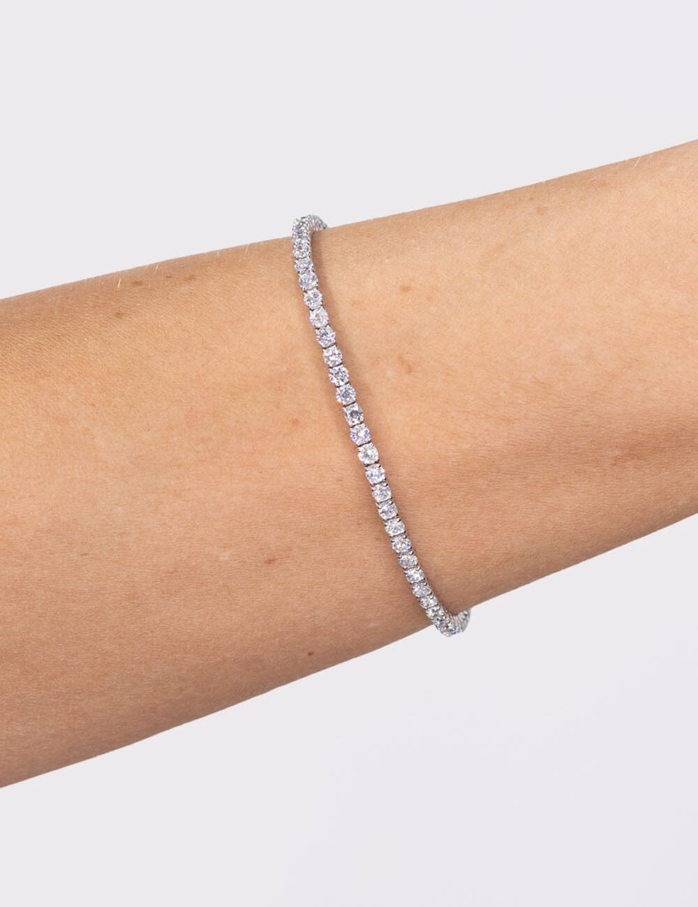 4.06ct F+ VS+ Lab Diamond Tennis Bracelet 14k White Gold Bracelets Princess Bride Diamonds 