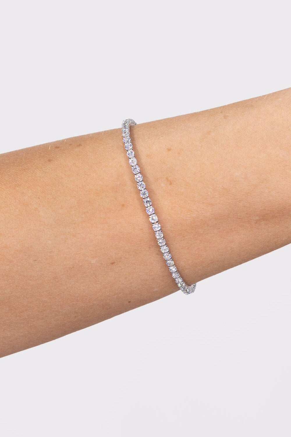 4.06ct F+ VS+ Lab Diamond Tennis Bracelet 14k White Gold Bracelets Princess Bride Diamonds 