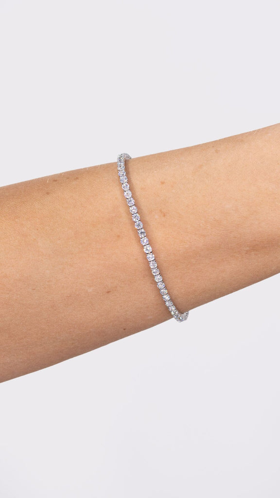 4.06ct F+ VS+ Lab Diamond Tennis Bracelet 14k White Gold Bracelets Princess Bride Diamonds 