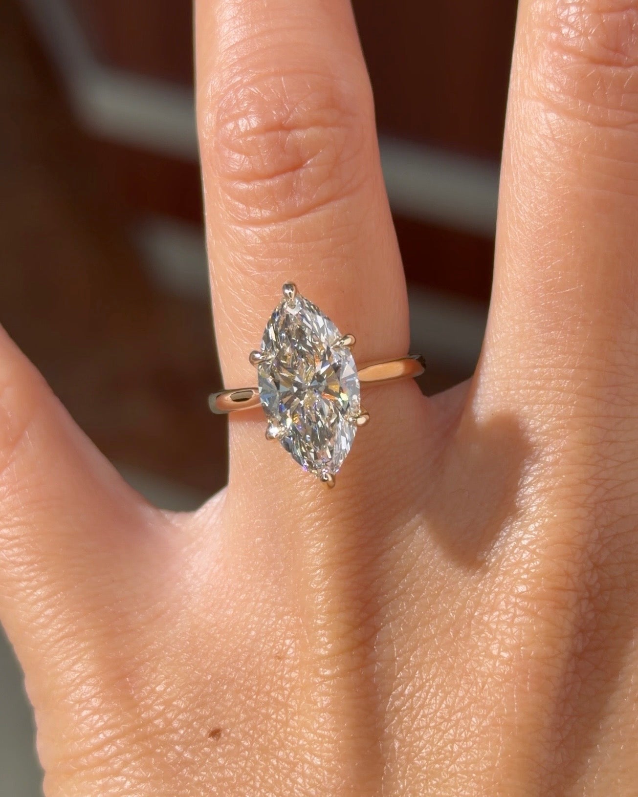 4.06ct F-VS1 Marquise Lab Diamond Hana - PBD Engagement Rings