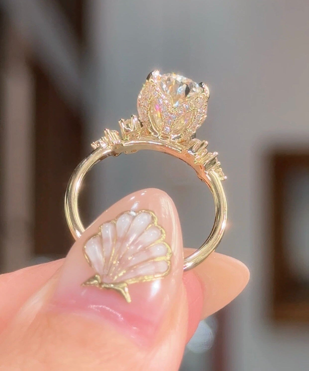 4.06ct F-VS1 Oval Lab Diamond Luna Engagement Rings Princess Bride Diamonds 