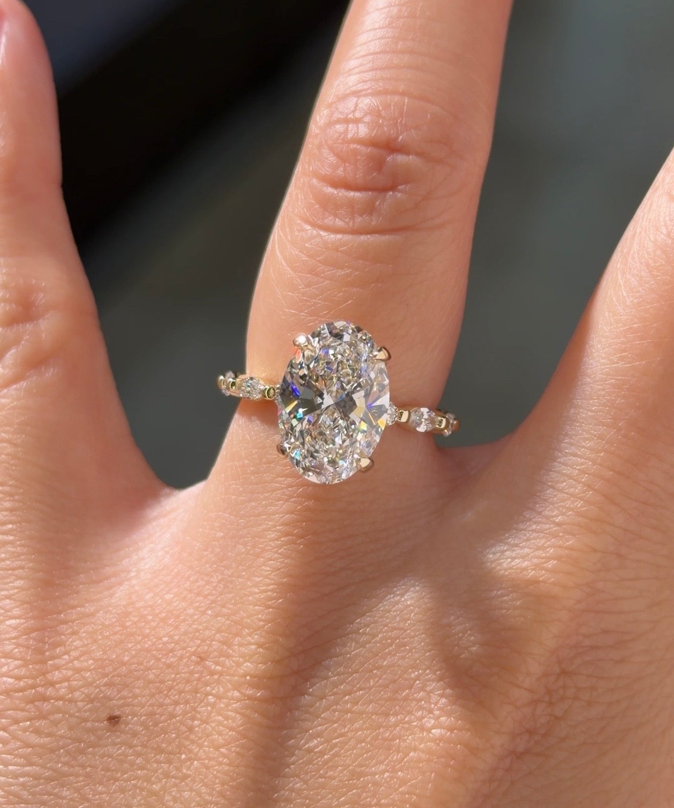 4.07ct D-VS1 Oval Lab Diamond Rei - PBD Engagement Rings