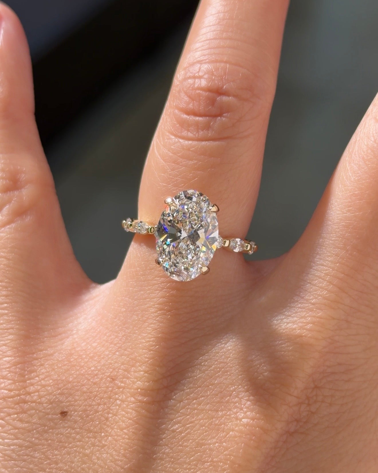 4.07ct D-VS1 Oval Lab Diamond Rei - PBD Engagement Rings