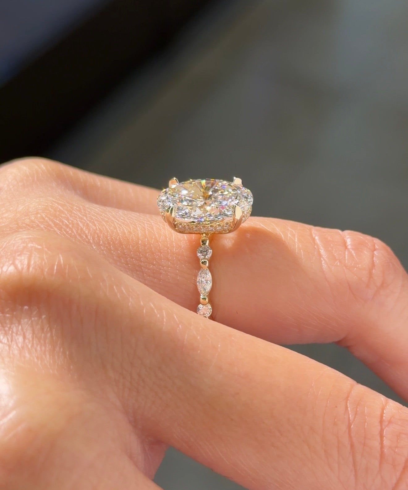 4.07ct D-VS1 Oval Lab Diamond Rei - PBD Engagement Rings