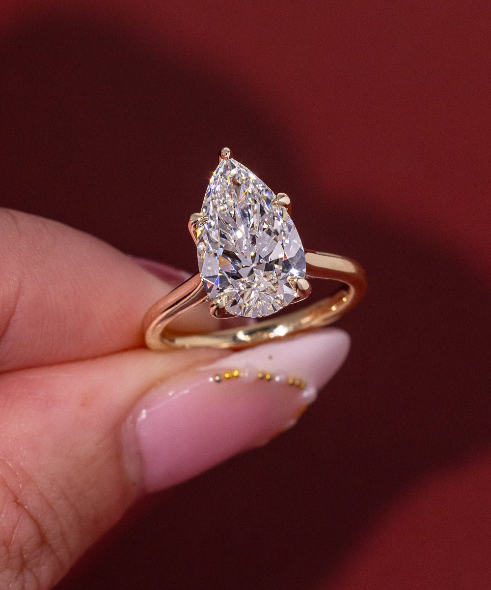 4.07ct E - VVS2 Pear Lab Diamond Hana - PBD Engagement Rings