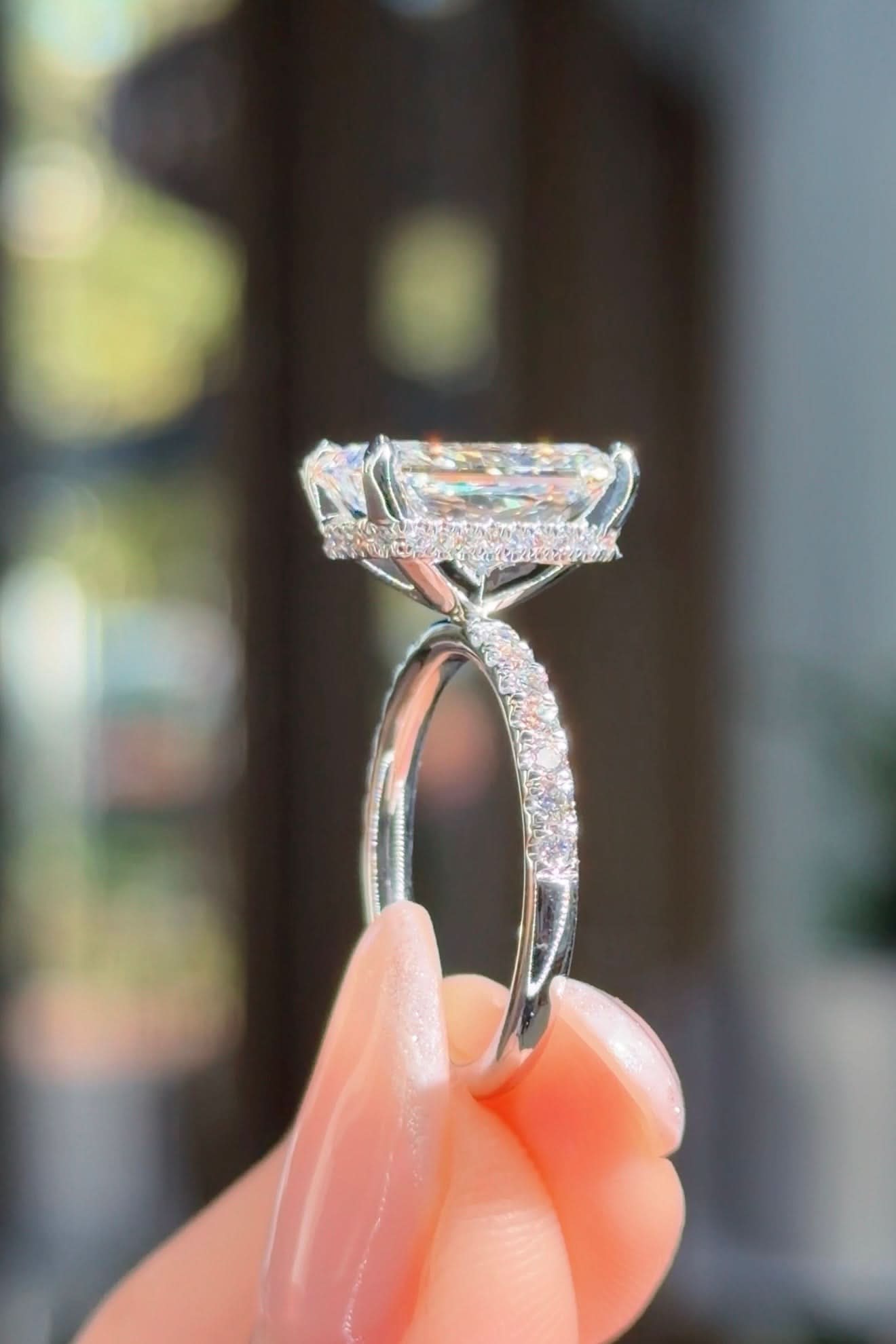 4.08ct D - VS1 Radiant Lab Diamond Stephanie - PBD Engagement Rings