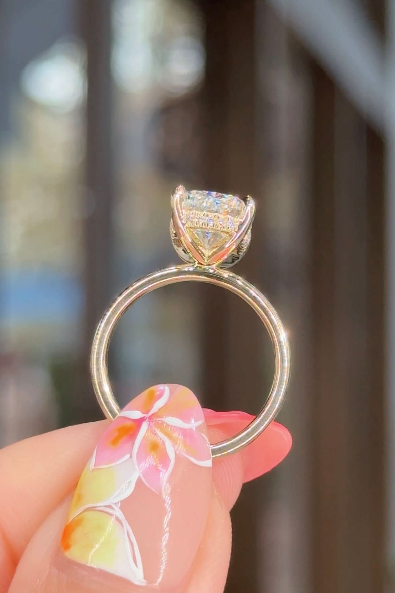 4.09ct E - VS1 Cushion Lab Diamond Kayla - PBD Engagement Rings