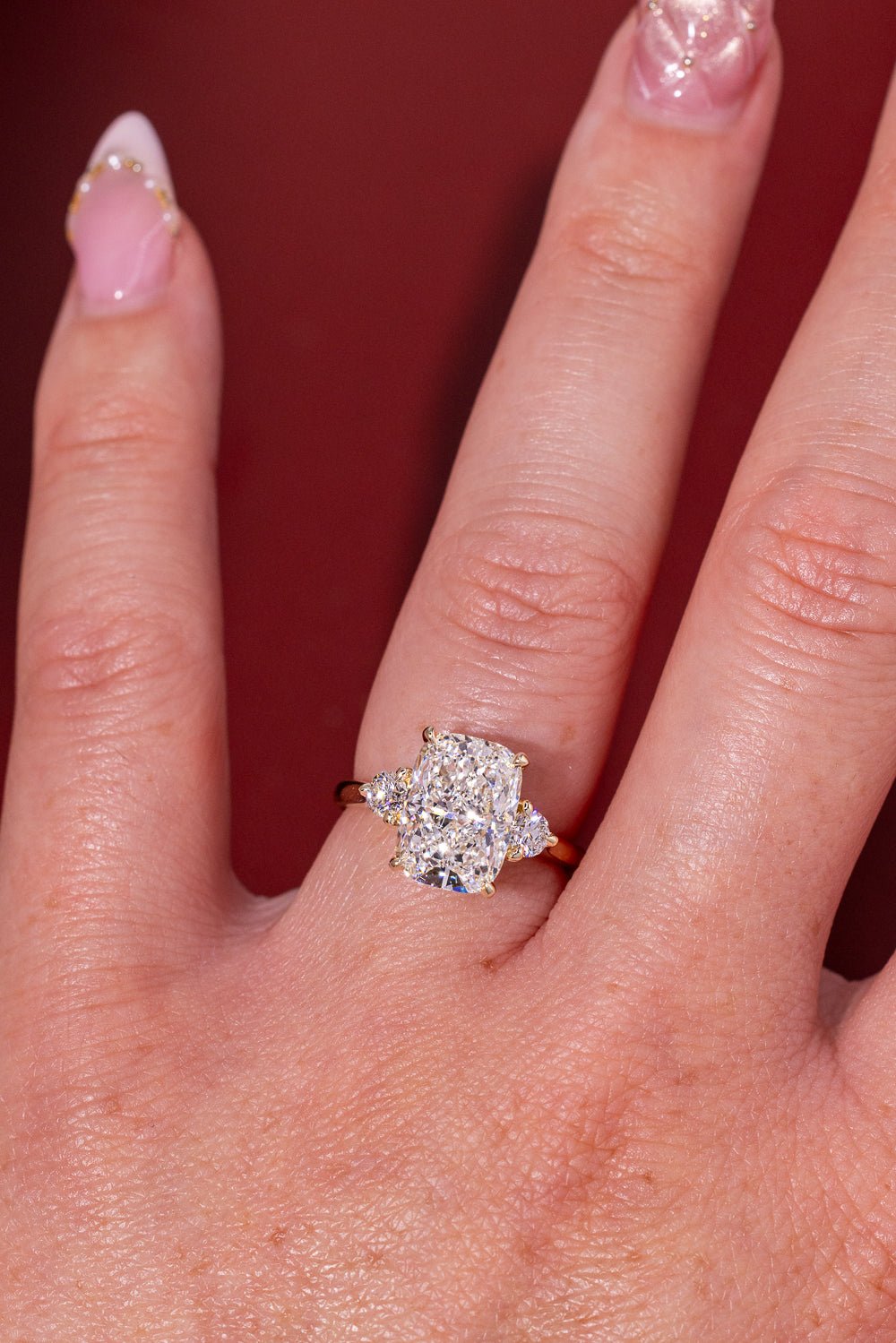 4.09ct F - VS1 Cushion Lab Diamond Meghan - PBD Engagement Rings