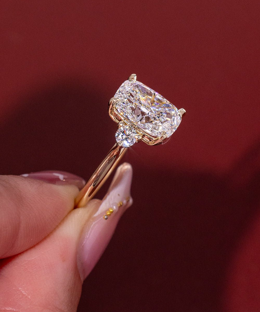 4.09ct F - VS1 Cushion Lab Diamond Meghan - PBD Engagement Rings