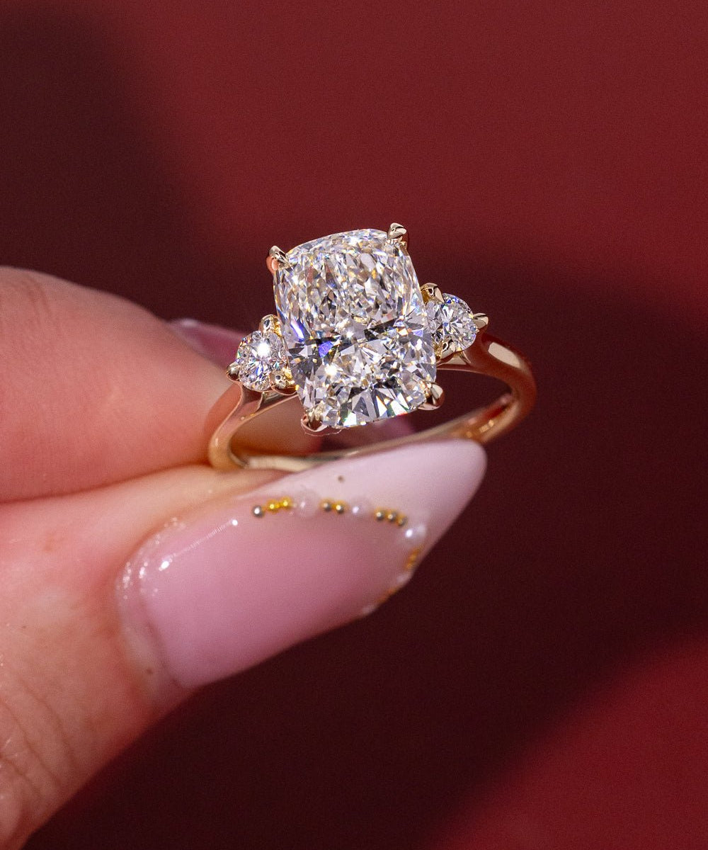 4.09ct F - VS1 Cushion Lab Diamond Meghan - PBD Engagement Rings