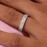 4.0mm Four Row Pavé Ring Rings Princess Bride Diamonds 