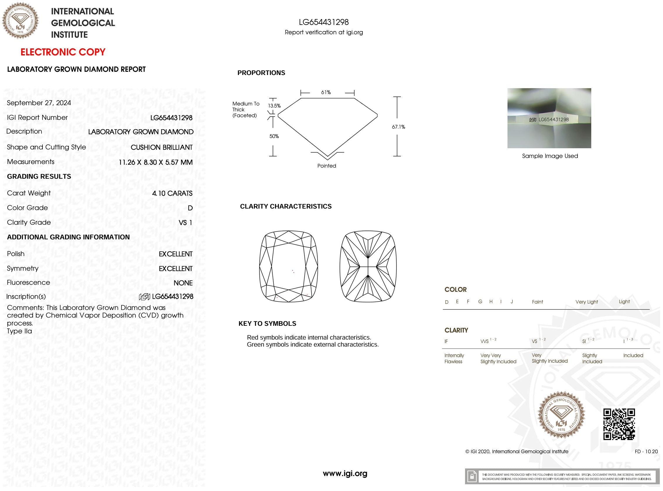 4.10 Carat D-VS1 Elongated Cushion Lab Grown Diamond - IGI (#53774) Loose Diamond Princess Bride Diamonds 