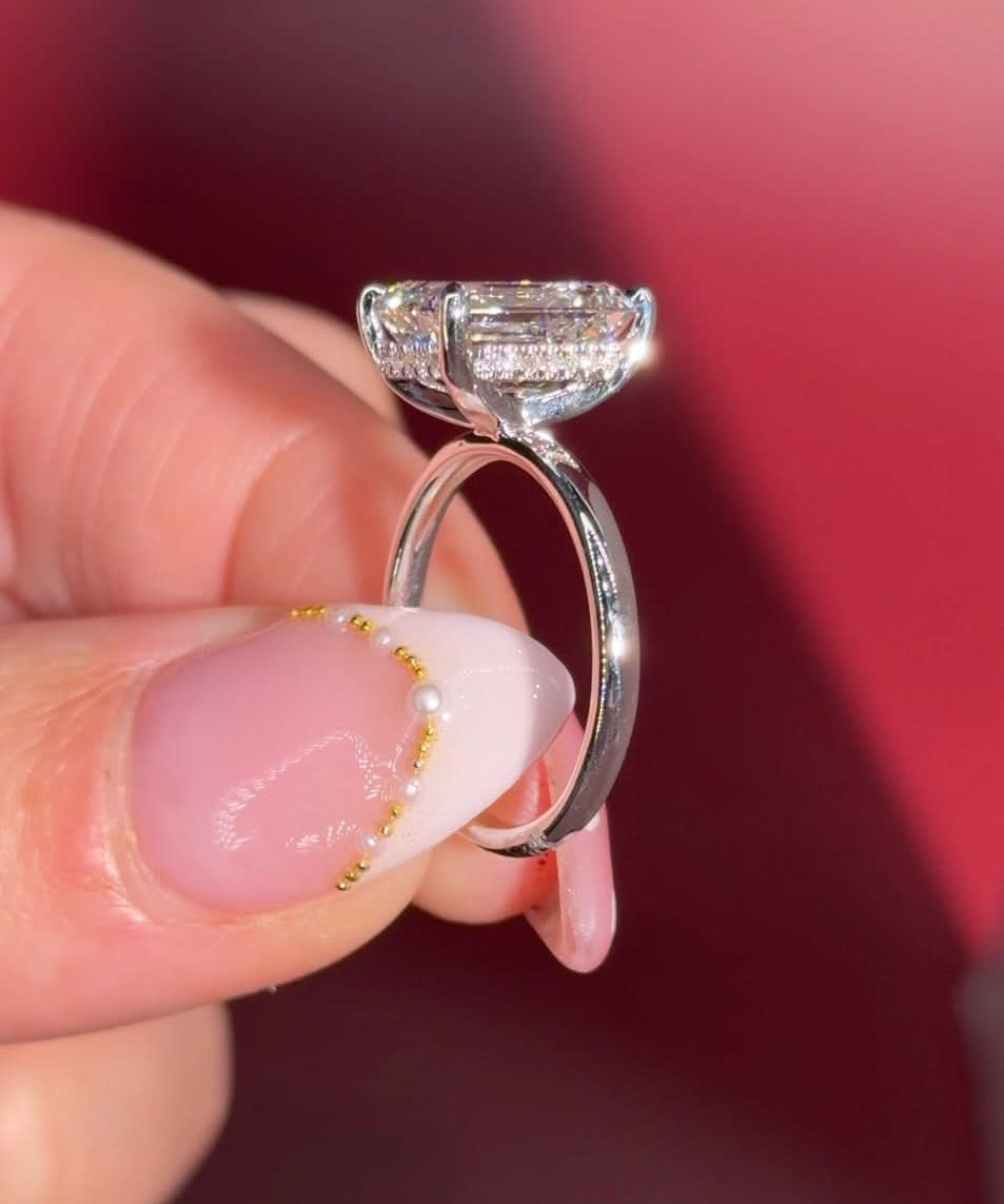 4.10ct D - VVS2 Emerald Lab Diamond Kayla - PBD Engagement Rings