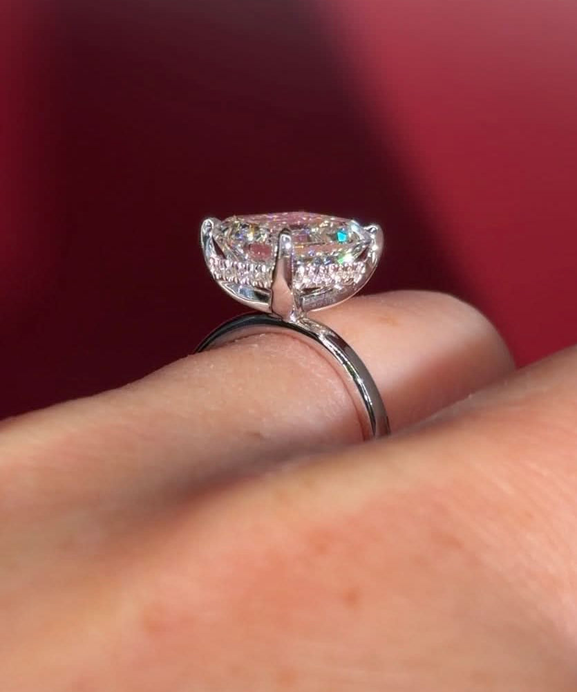 4.10ct D - VVS2 Emerald Lab Diamond Kayla - PBD Engagement Rings