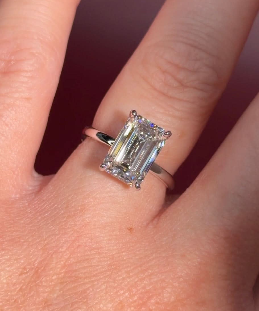 4.10ct D - VVS2 Emerald Lab Diamond Kayla - PBD Engagement Rings
