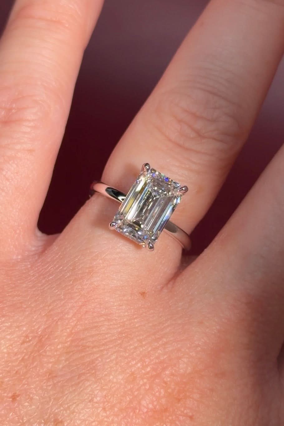 4.10ct D - VVS2 Emerald Lab Diamond Kayla - PBD Engagement Rings