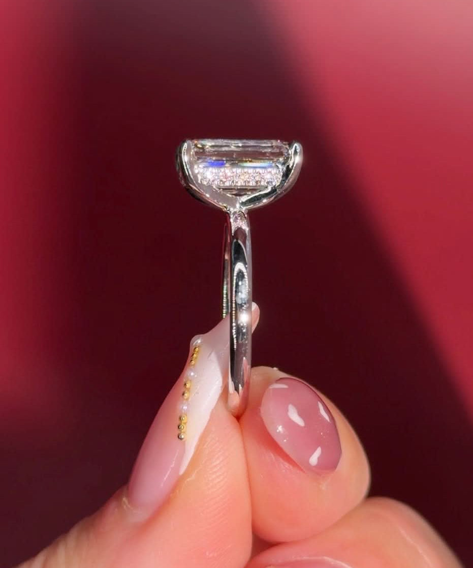 4.10ct D - VVS2 Emerald Lab Diamond Kayla - PBD Engagement Rings