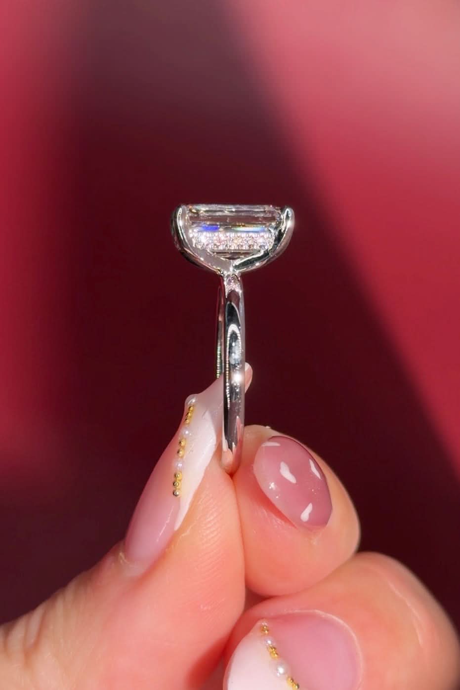 4.10ct D - VVS2 Emerald Lab Diamond Kayla - PBD Engagement Rings