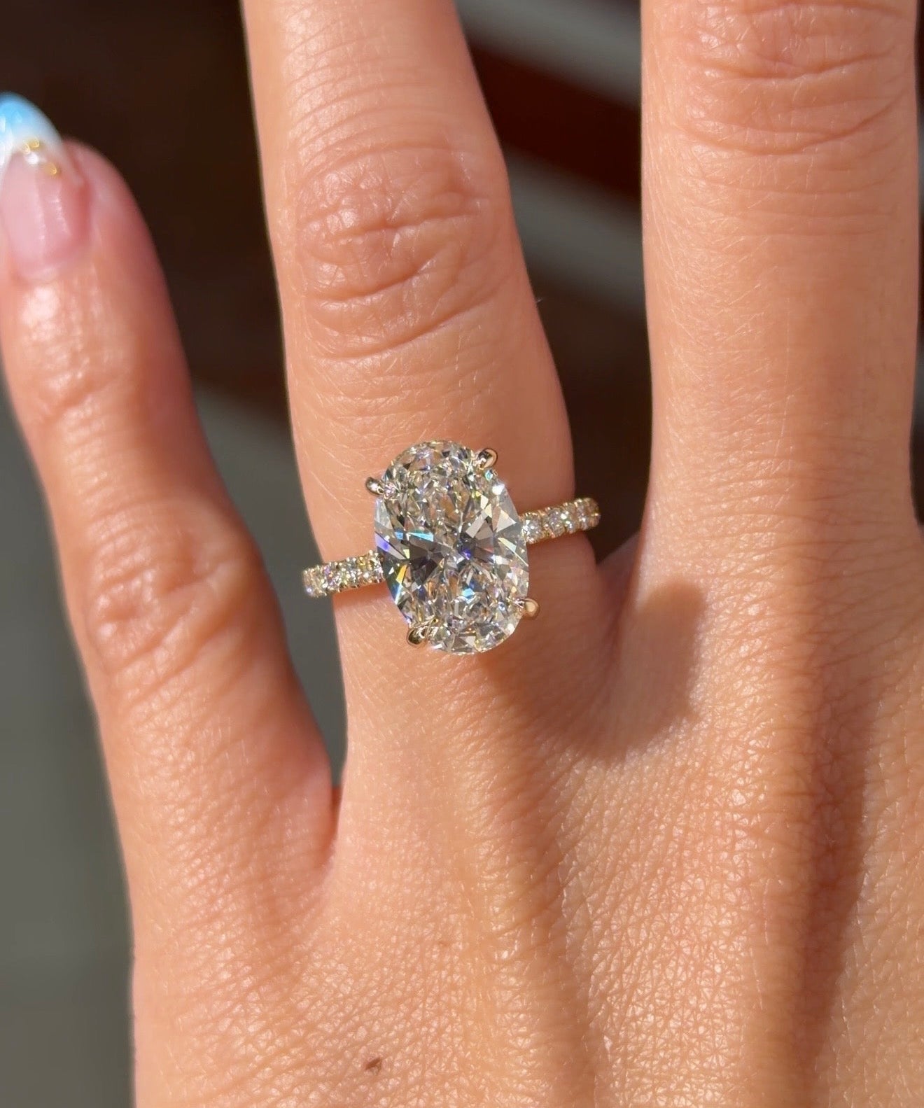 4.10ct D-VVS2 Oval Lab Diamond Kayla - PBD Engagement Rings