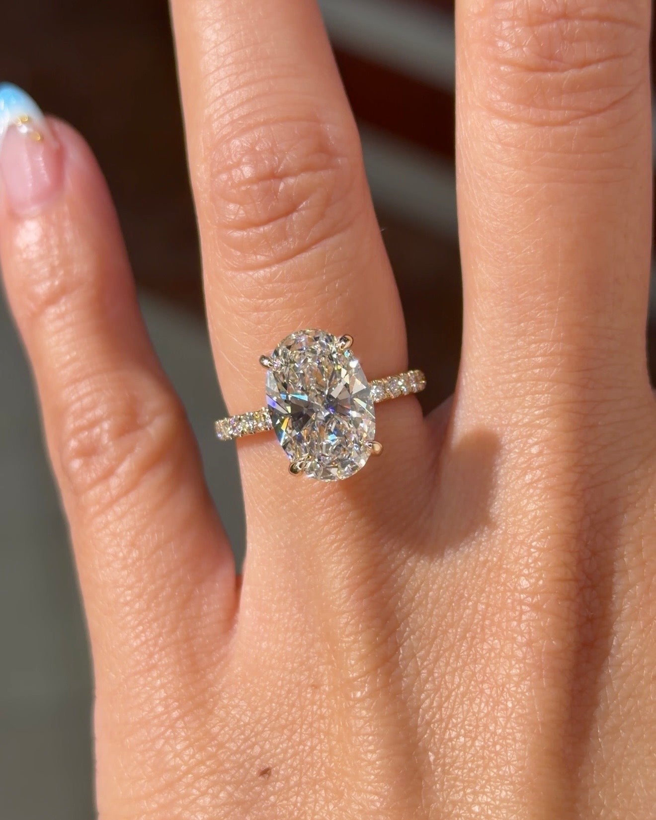 4.10ct D-VVS2 Oval Lab Diamond Kayla - PBD Engagement Rings