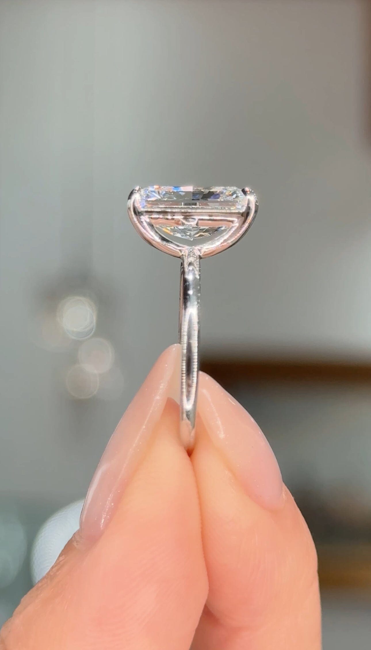 4.10ct F-VS1 Radiant Lab Diamond Leah Engagement Rings Princess Bride Diamonds 