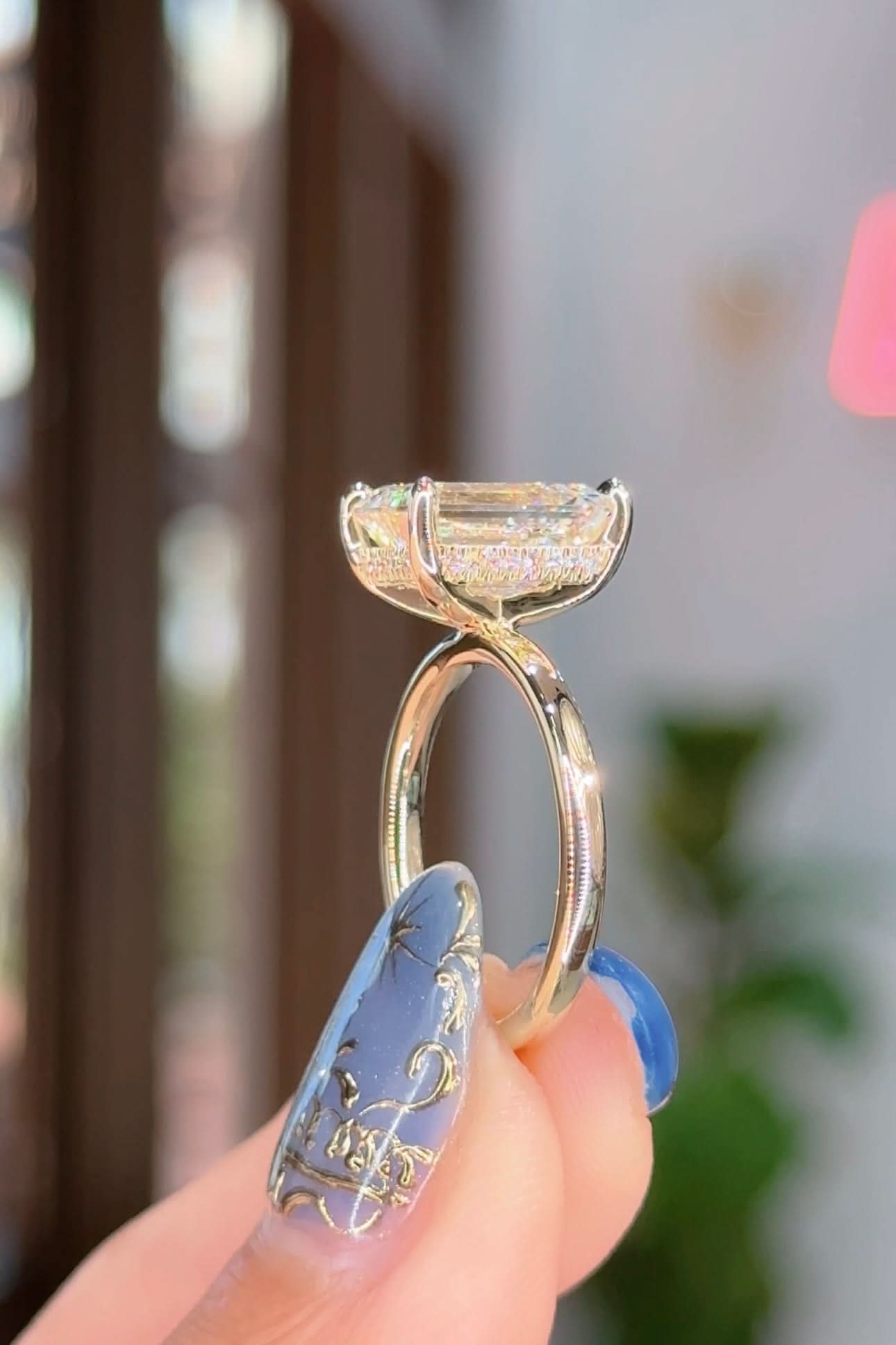 4.16ct E - VVS2 Emerald Lab Diamond Kayla - PBD Engagement Rings