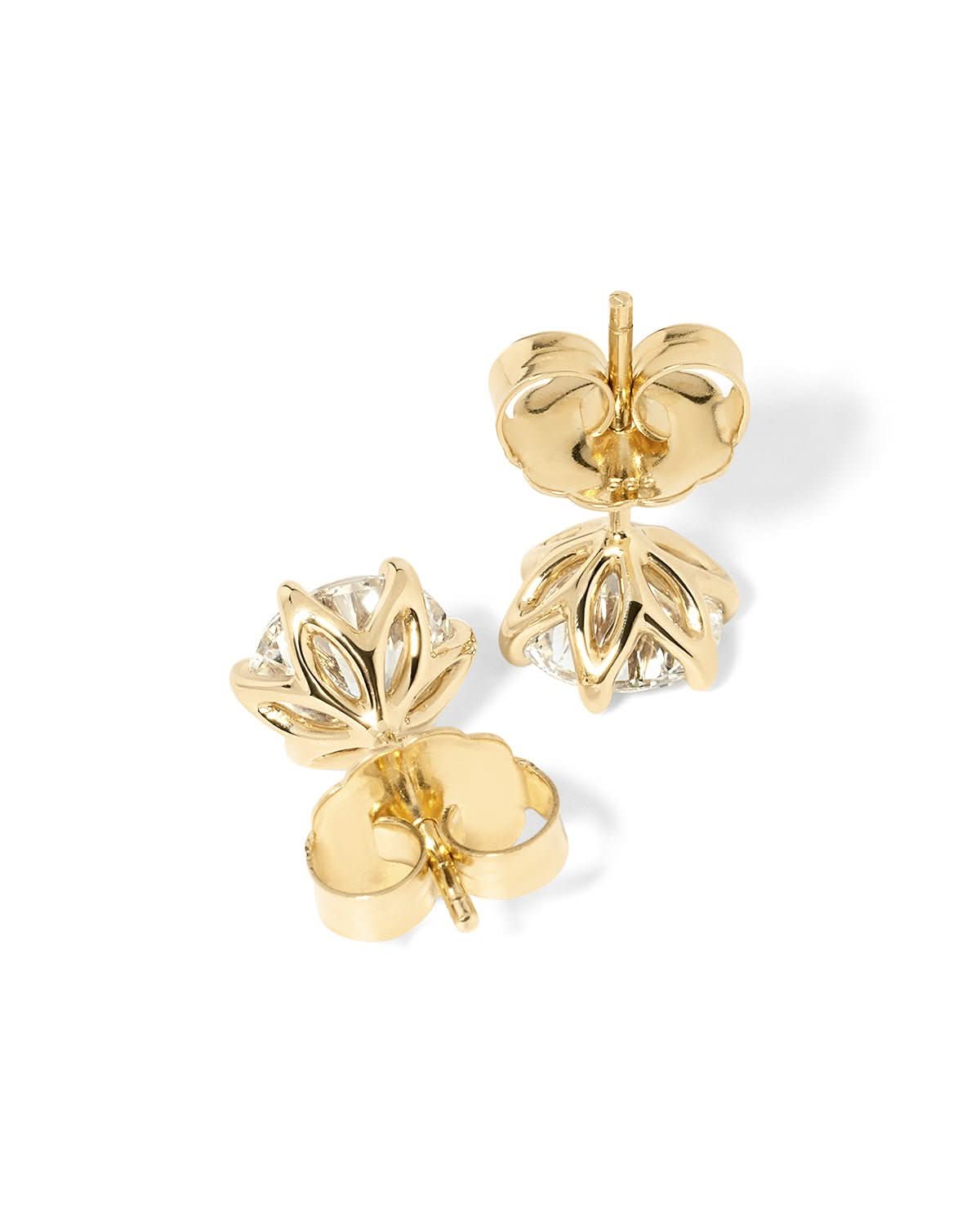 4.18ct D - VS1 Caraline Round Lab Diamond Studs - PBD Earrings