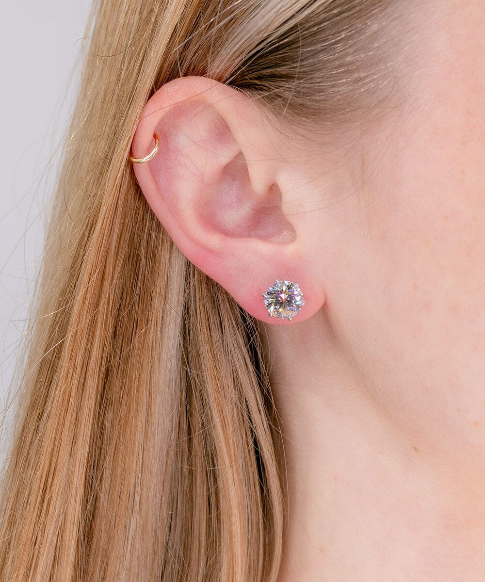 4.26ct F-VS1 Round Lab Diamond Caraline Studs Earrings Princess Bride Diamonds 