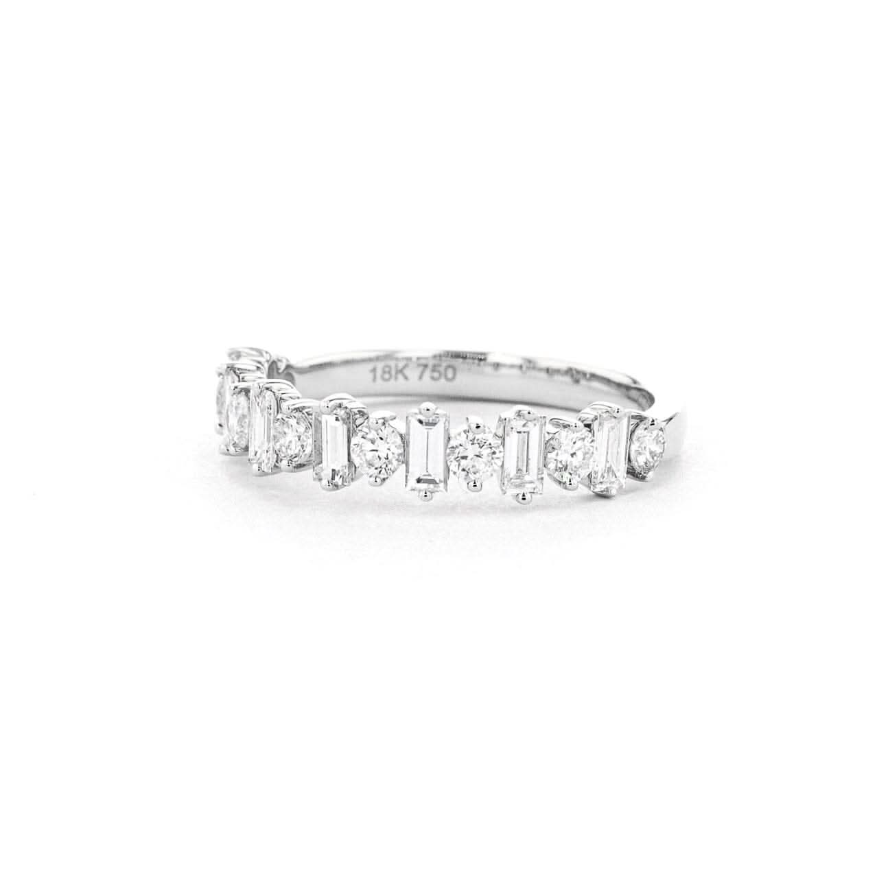 4.2mm Baguette & Round Floating Diamond Band - PBD Rings