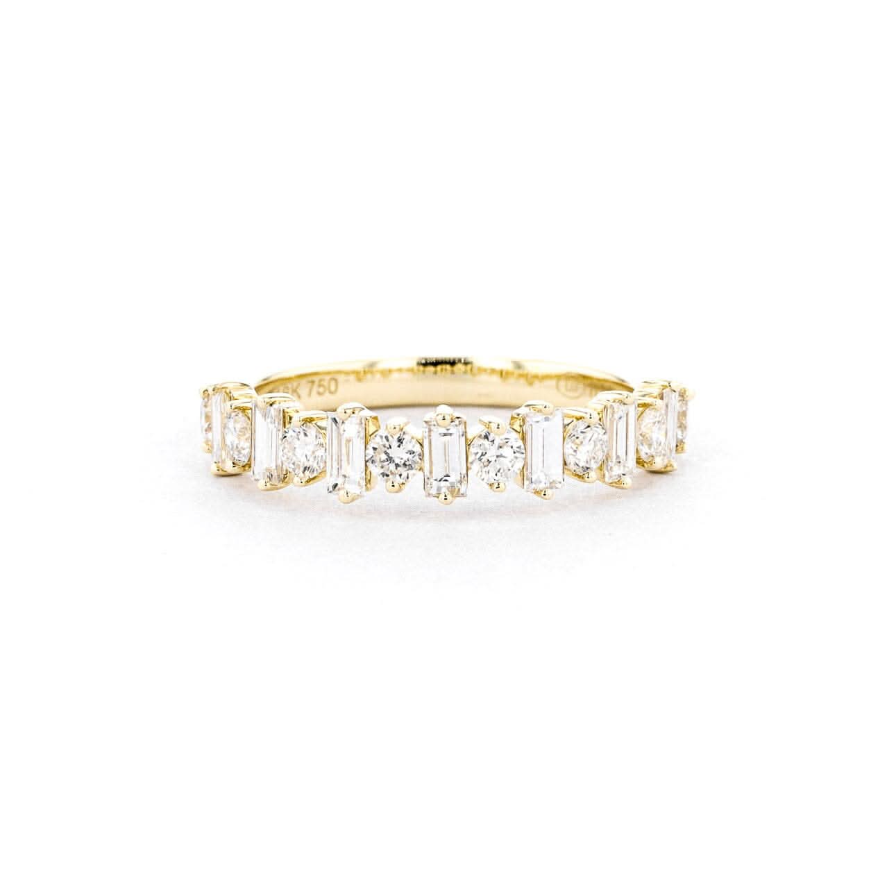 4.2mm Baguette & Round Floating Diamond Band - PBD Rings