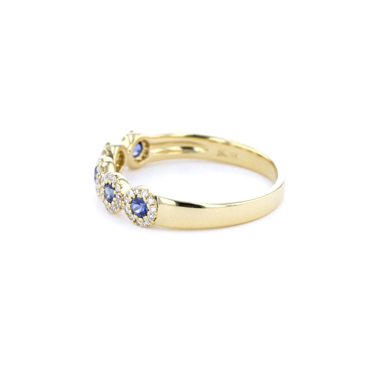 4.4mm Alexis 5 - Stone Halo Sapphire Ring - PBD Rings