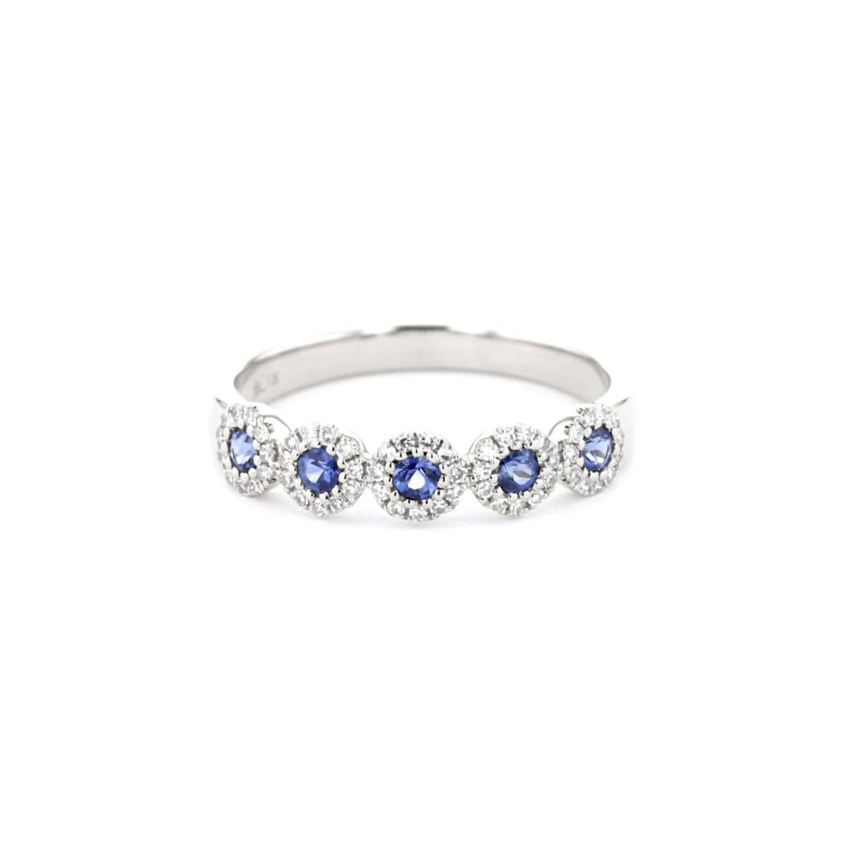 4.4mm Alexis 5 - Stone Halo Sapphire Ring - PBD Rings