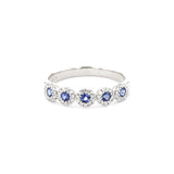 4.4mm Alexis 5-Stone Halo Sapphire Ring