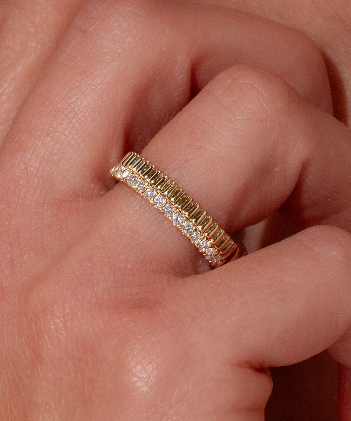 4.4mm Bandolier Double Band Rings Princess Bride Diamonds 