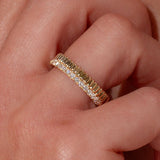 4.4mm Bandolier Double Band Rings Princess Bride Diamonds 