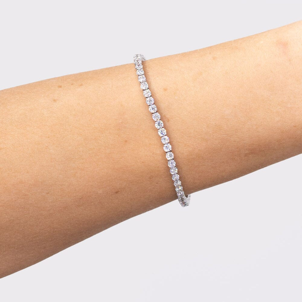 4.96ct F+ VS+ Lab Diamond Tennis Bracelet 14k White Gold Bracelets Princess Bride Diamonds 