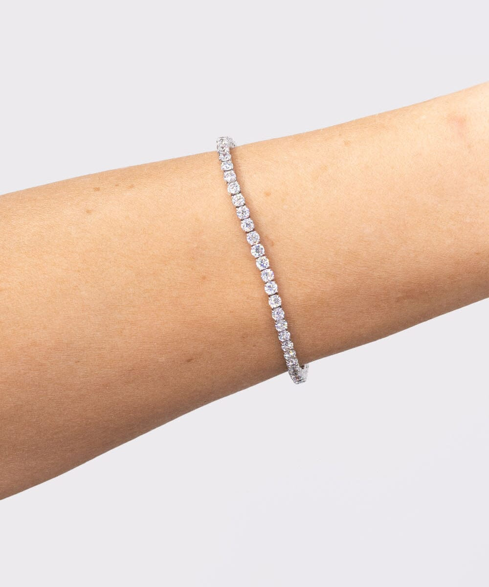 4.96ct F+ VS+ Lab Diamond Tennis Bracelet 14k White Gold Bracelets Princess Bride Diamonds 