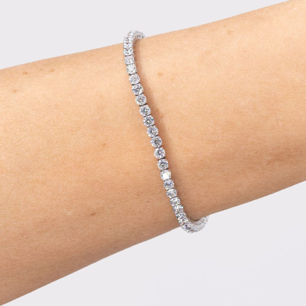 4.96ct F+ VS+ Lab Diamond Tennis Bracelet 14k White Gold Bracelets Princess Bride Diamonds 