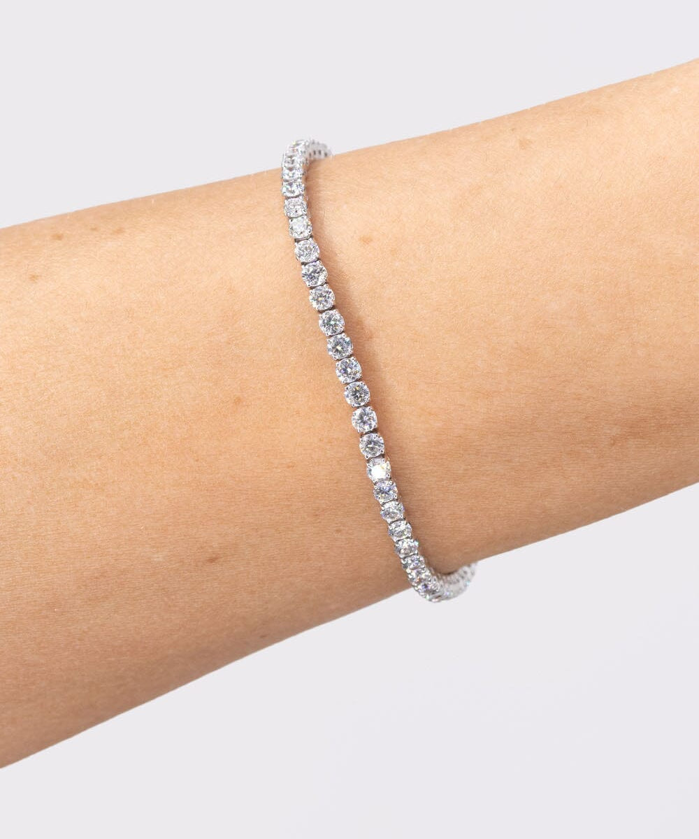 4.96ct F+ VS+ Lab Diamond Tennis Bracelet 14k White Gold Bracelets Princess Bride Diamonds 