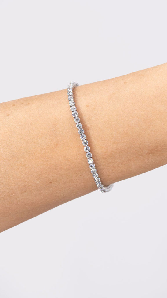 4.96ct F+ VS+ Lab Diamond Tennis Bracelet 14k White Gold Bracelets Princess Bride Diamonds 