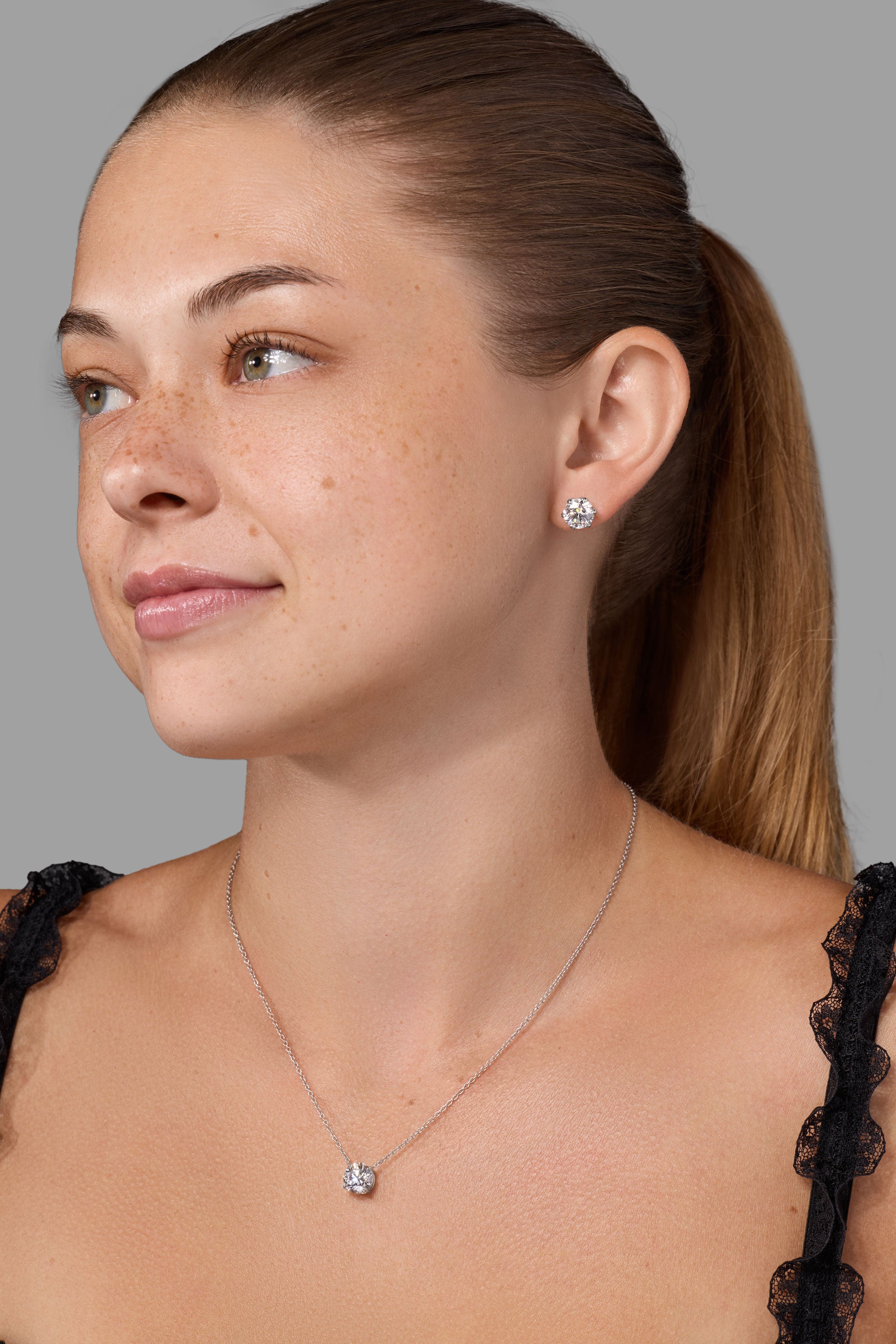 4.08ct D-VS1 Caraline Round Lab Diamond Studs