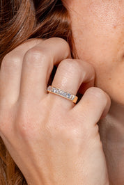 4mm Baguette Round Channel Band Rings Princess Bride Diamonds 