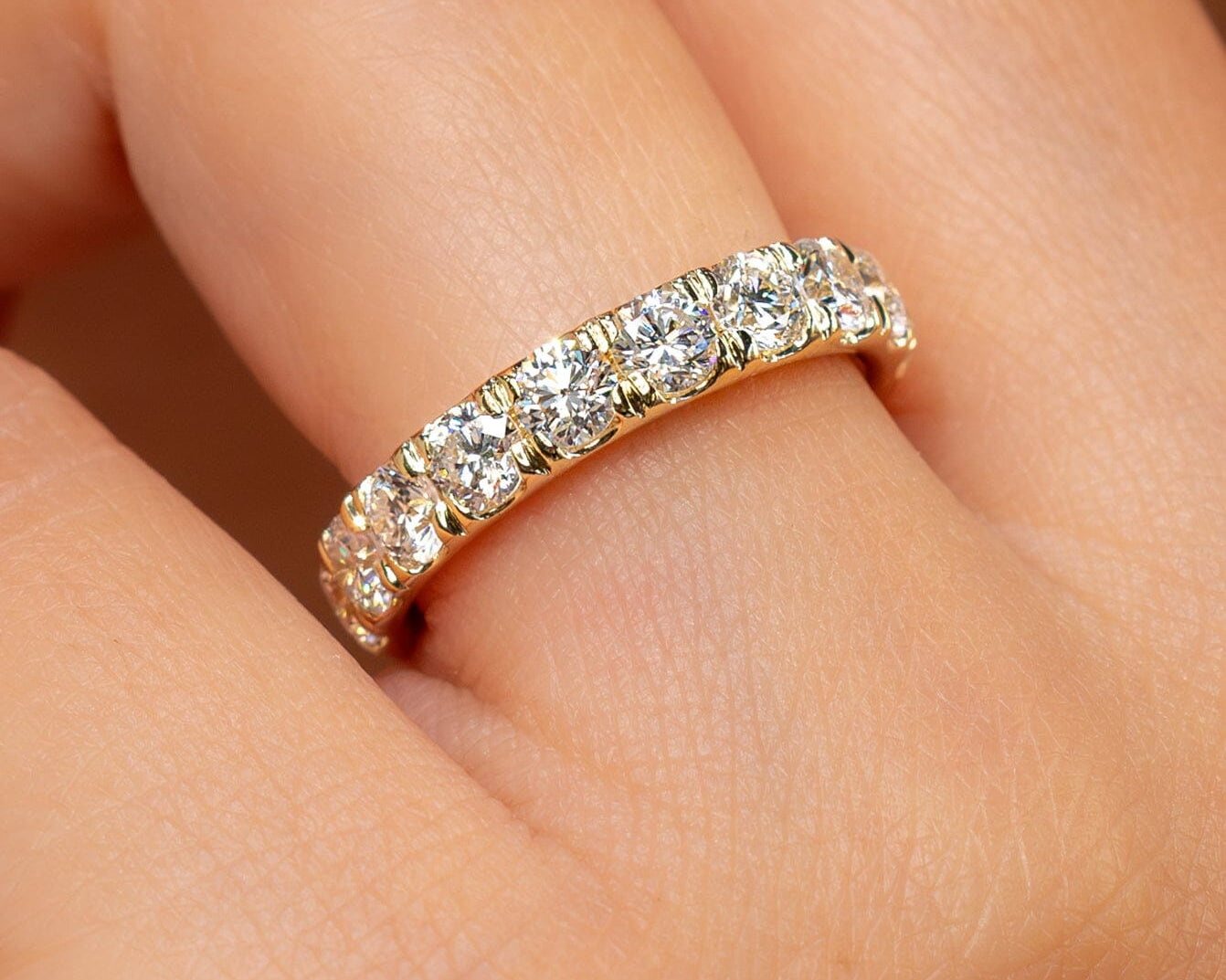 4mm Core Pavé Lab Diamond Ring Rings Princess Bride Diamonds 