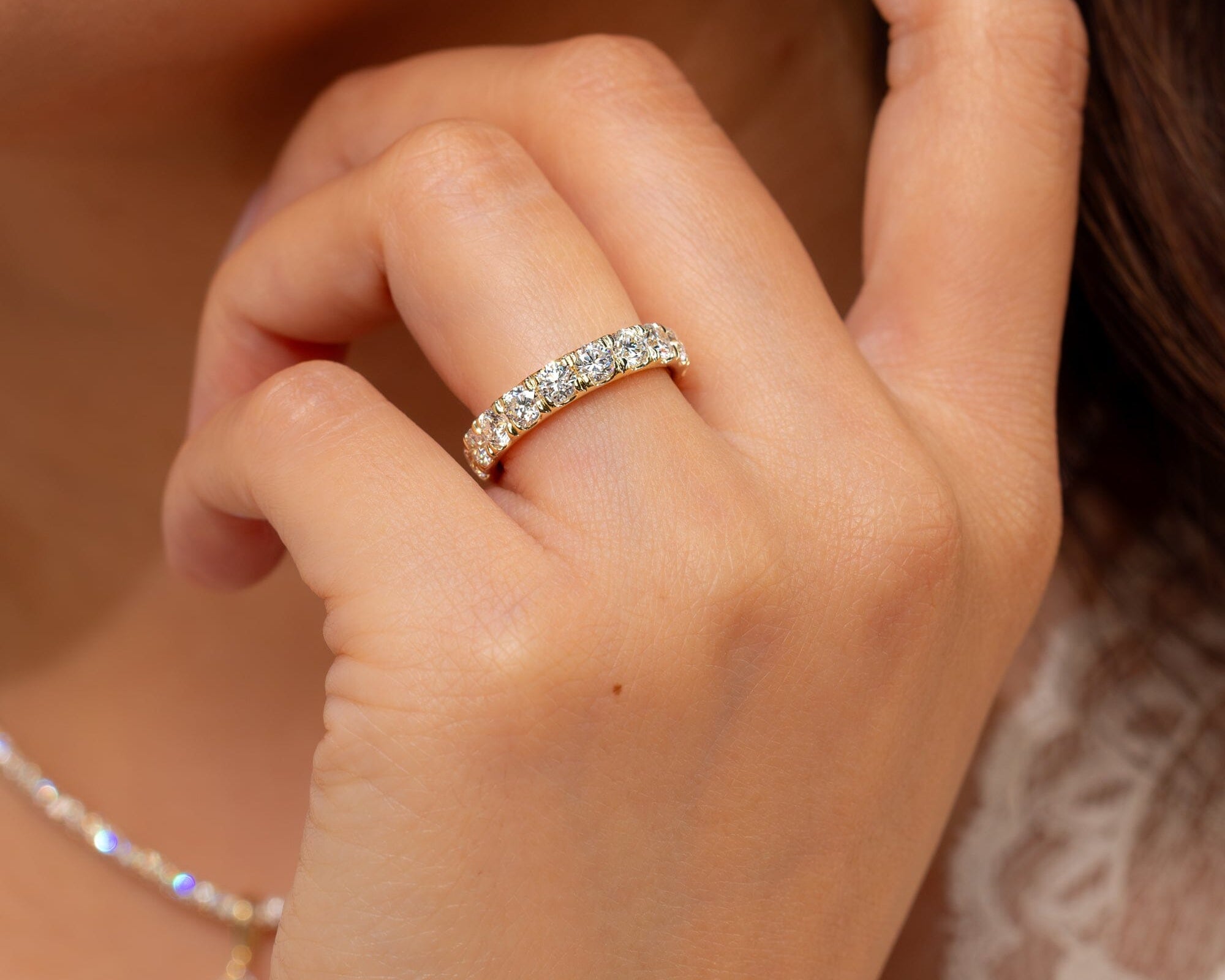 4mm Core Pavé Lab Diamond Ring Rings Princess Bride Diamonds 